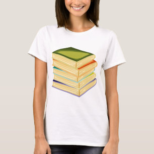 Stack of Books Book Lover Art and Reading T-Shirt