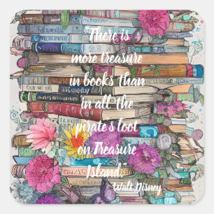 Stack of Books Books Square Sticker