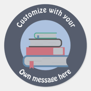 Stack of Books Classic Round Sticker