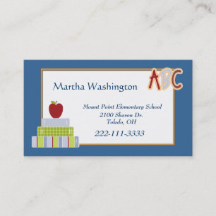 Stack of Books Custom Teachers Business Card