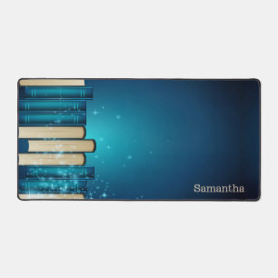 Stack of Books Design Desk Mat