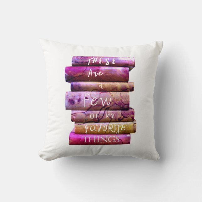 Stack of Books Favourite Things Cushion (Front)