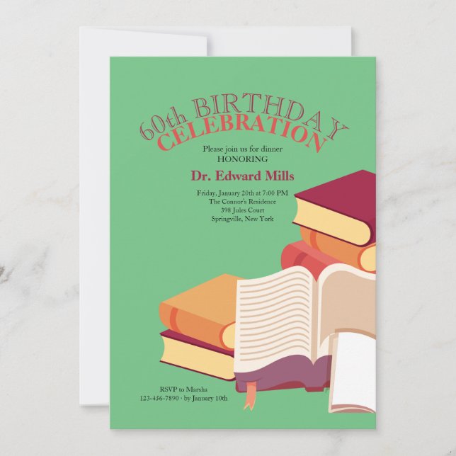 Stack of Books Invitation (Front)