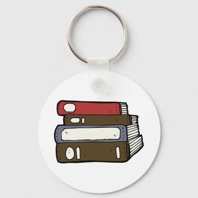 Stack of Books Library Reading Key Ring (Front)