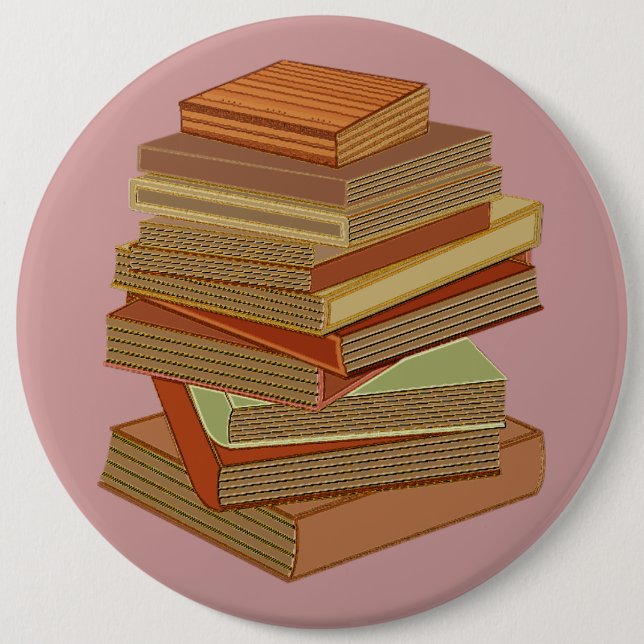 Stack Of Books - Pastel 6 Cm Round Badge (Front)