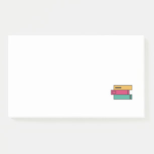 stack of books post-it notes
