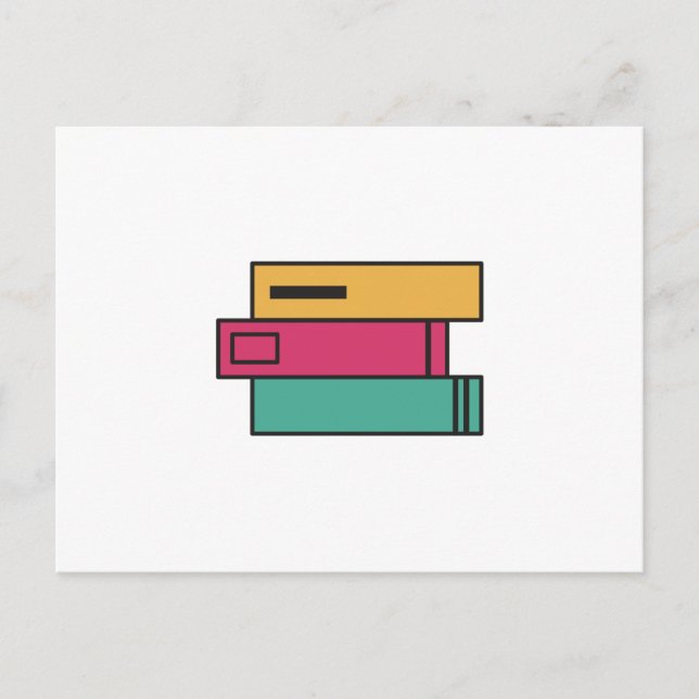 stack of books postcard (Front)