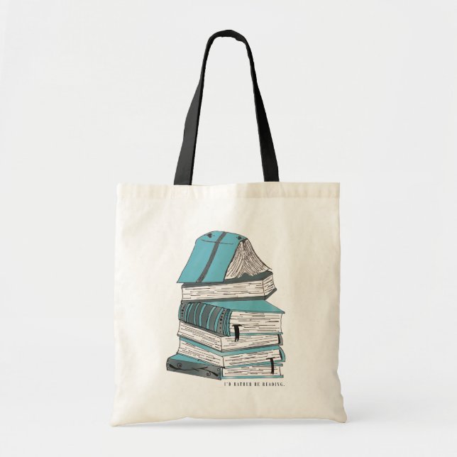 Stack Of Books Watercolor Tote (Front)