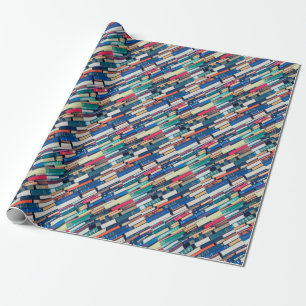 Stack of books wrapping paper
