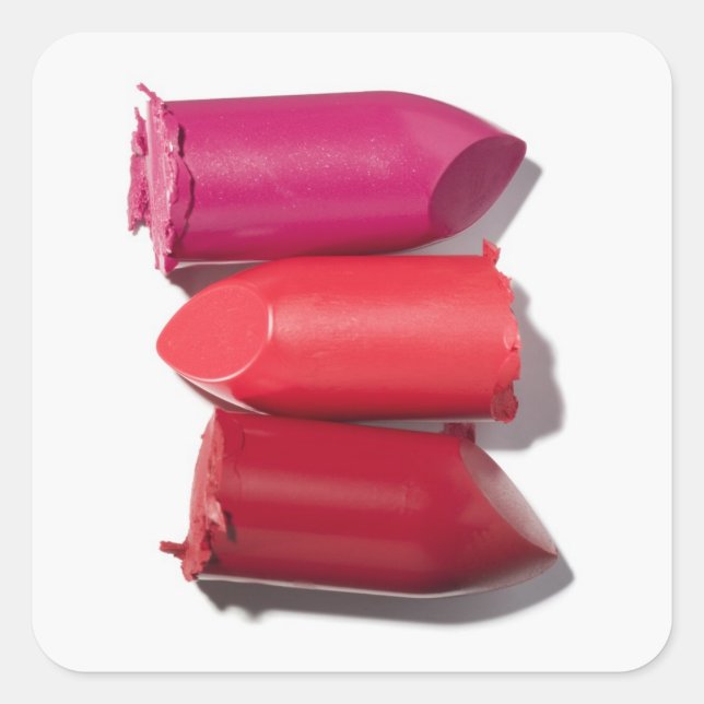 Stack of broken lipstick square sticker (Front)