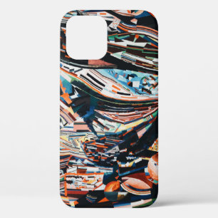 Stack of brown and blue wooden boat lot iPhone 12 case