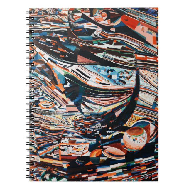 Stack of brown and blue wooden boat lot notebook (Front)