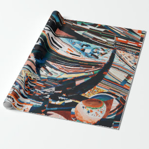 Stack of brown and blue wooden boat lot wrapping paper