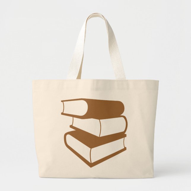 Stack Of Brown Books Large Tote Bag (Front)