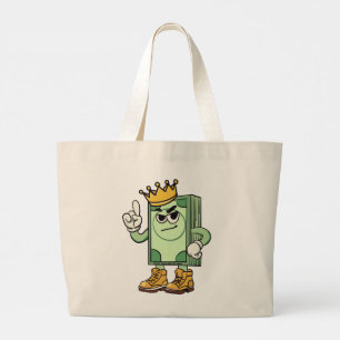 Stack of cash large tote bag