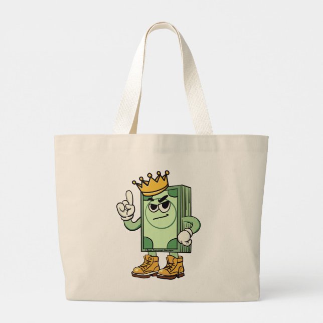 Stack of cash large tote bag (Back)