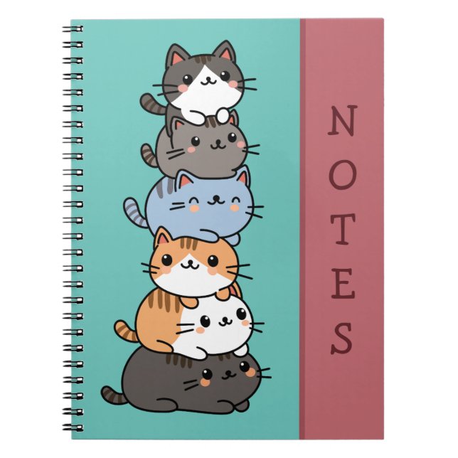 Stack Of Cats Notebook (Front)