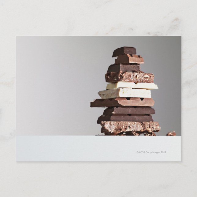 Stack of chocolate bars postcard (Front)