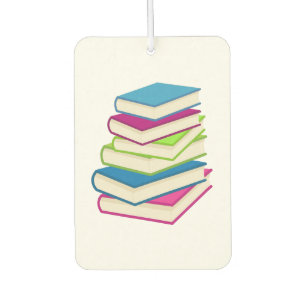 Stack Of Colourful Books Car Air Freshener