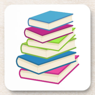 Stack Of Colourful Books Coaster