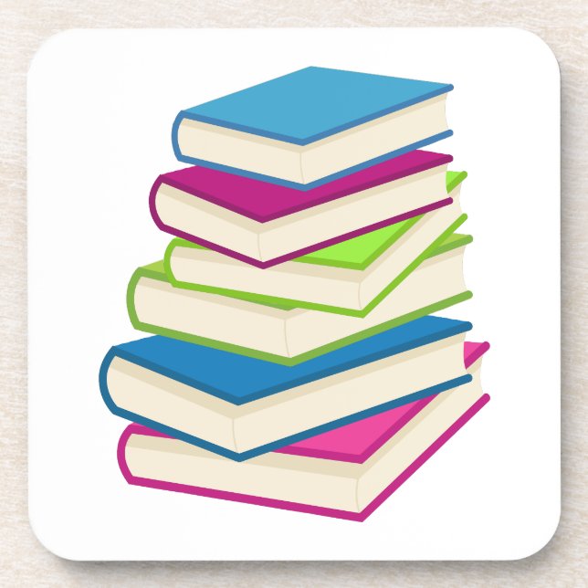 Stack Of Colourful Books Coaster (Front)