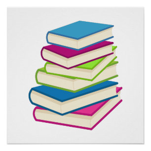 Stack Of Colourful Books Poster
