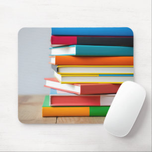 Stack of Colourful Textbooks Mouse Pad