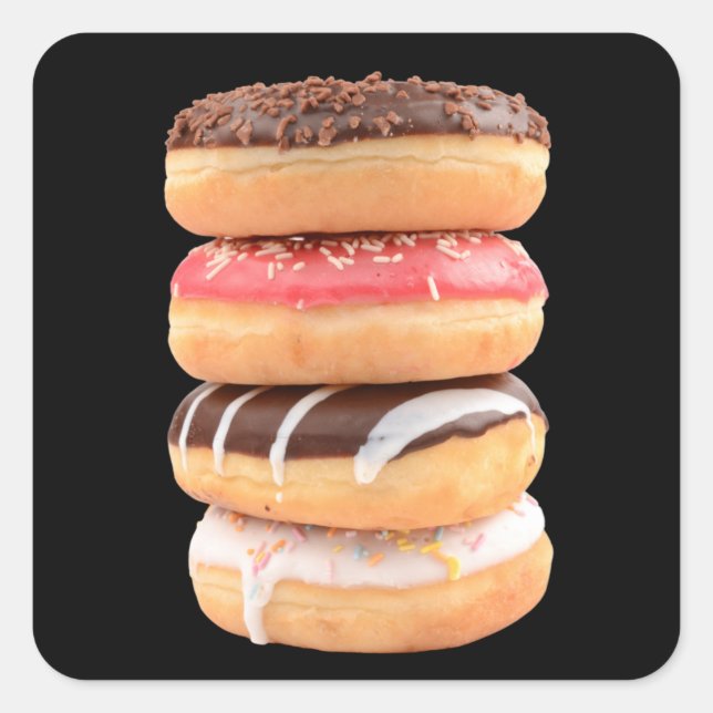 Stack of Doughnuts Square Sticker (Front)
