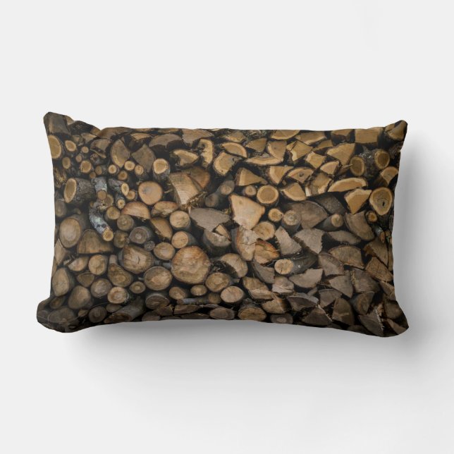 Stack of firewoods lumbar cushion (Front)