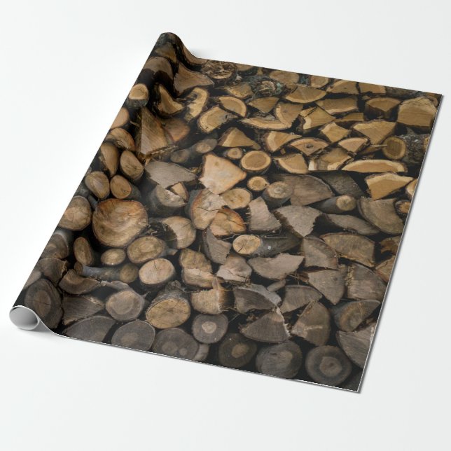 Stack of firewoods wrapping paper (Unrolled)