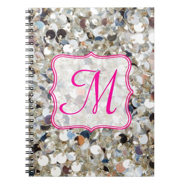 Stack of Glitter Monogram Initial Note Book (Front)