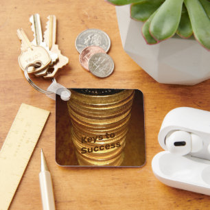 Stack of Gold Coins  Key Ring