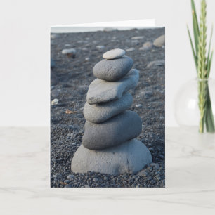 Stack Of Grey Rocks On Beach Card