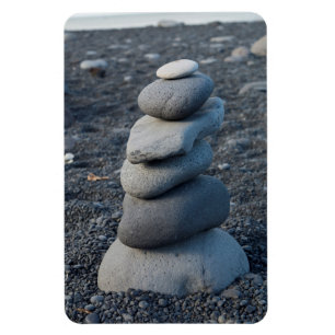 Stack Of Grey Rocks On Beach Magnet