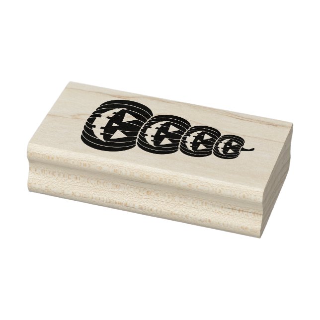Stack of Jack-O-Lanterns Rubber Stamp (Stamp)