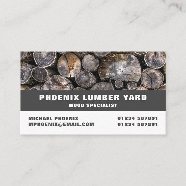 Stack of Logs, Lumber/Timber/Wood Yard Business Card (Front)