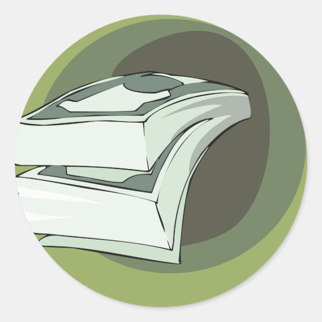 Stack of Money Cash Green Backs Classic Round Sticker (Front)