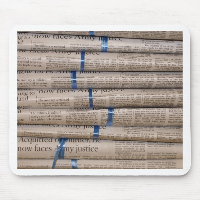 Stack of Newspapers Current Events Art Mouse Pad (Front)