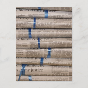 Stack of Newspapers Current Events Art Postcard