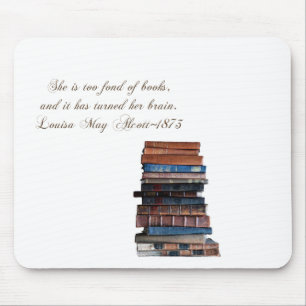 Stack of old books-with Quote Mouse Pad