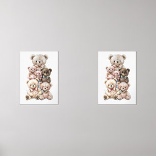 Stack of Pastel Teddy Bears