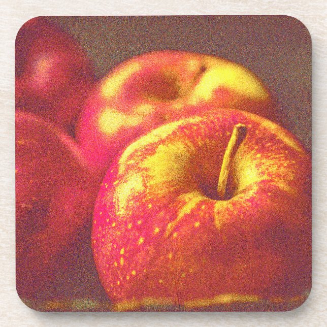 "Stack of Red Apples Fruit" Cute Photo. Buy Now Coaster (Front)