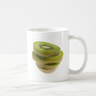 Stack of sliced kiwi fruit coffee mug