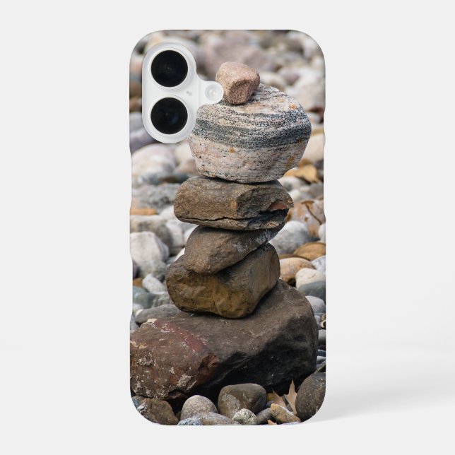 stack of stones iPhone 16 case (Back)