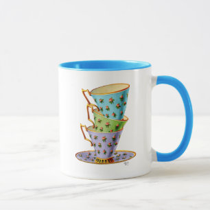Stack Of Three Vintage Teacups Mug