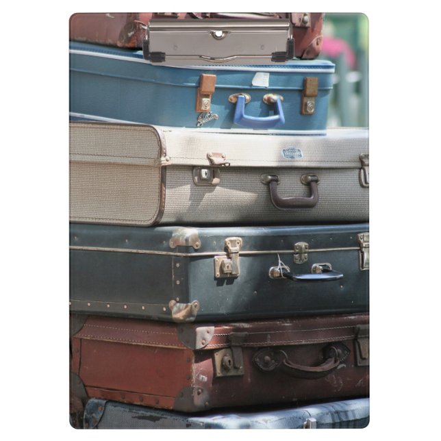 Stack of Vintage Suitcases Clipboard (Front)