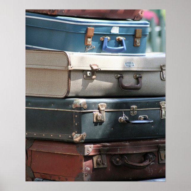 Stack of Vintage Suitcases Poster (Front)