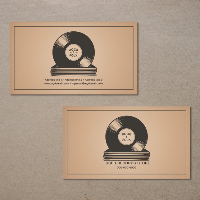 Stack of Vinyl Records Business Card (Stack of Vinyl Records Business Card)