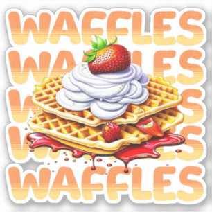 Stack of Waffles Covered in Strawberries