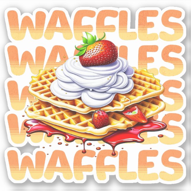 Stack of Waffles Covered in Strawberries (Front)